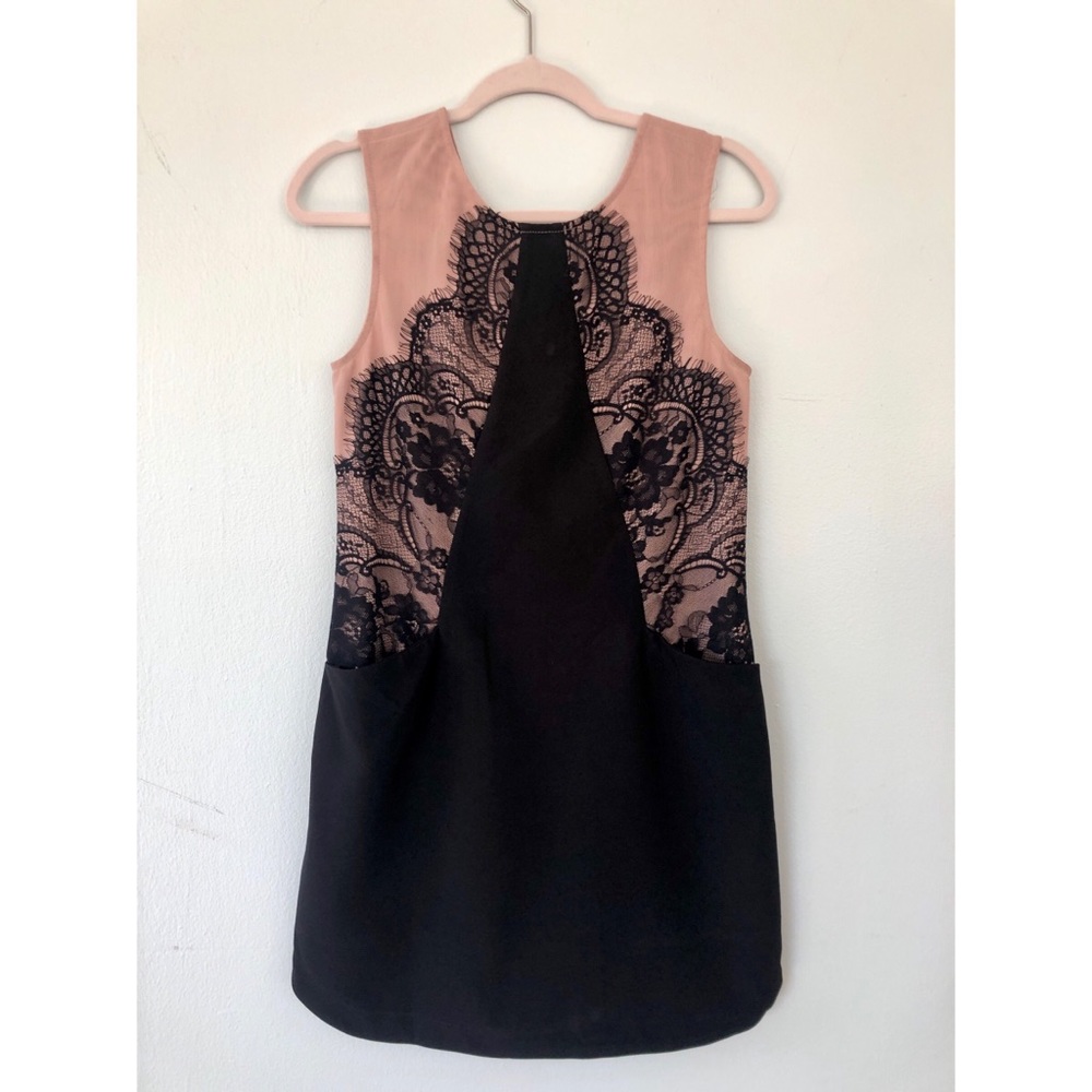 Black Lace & Nude Professional Dress, Size Small